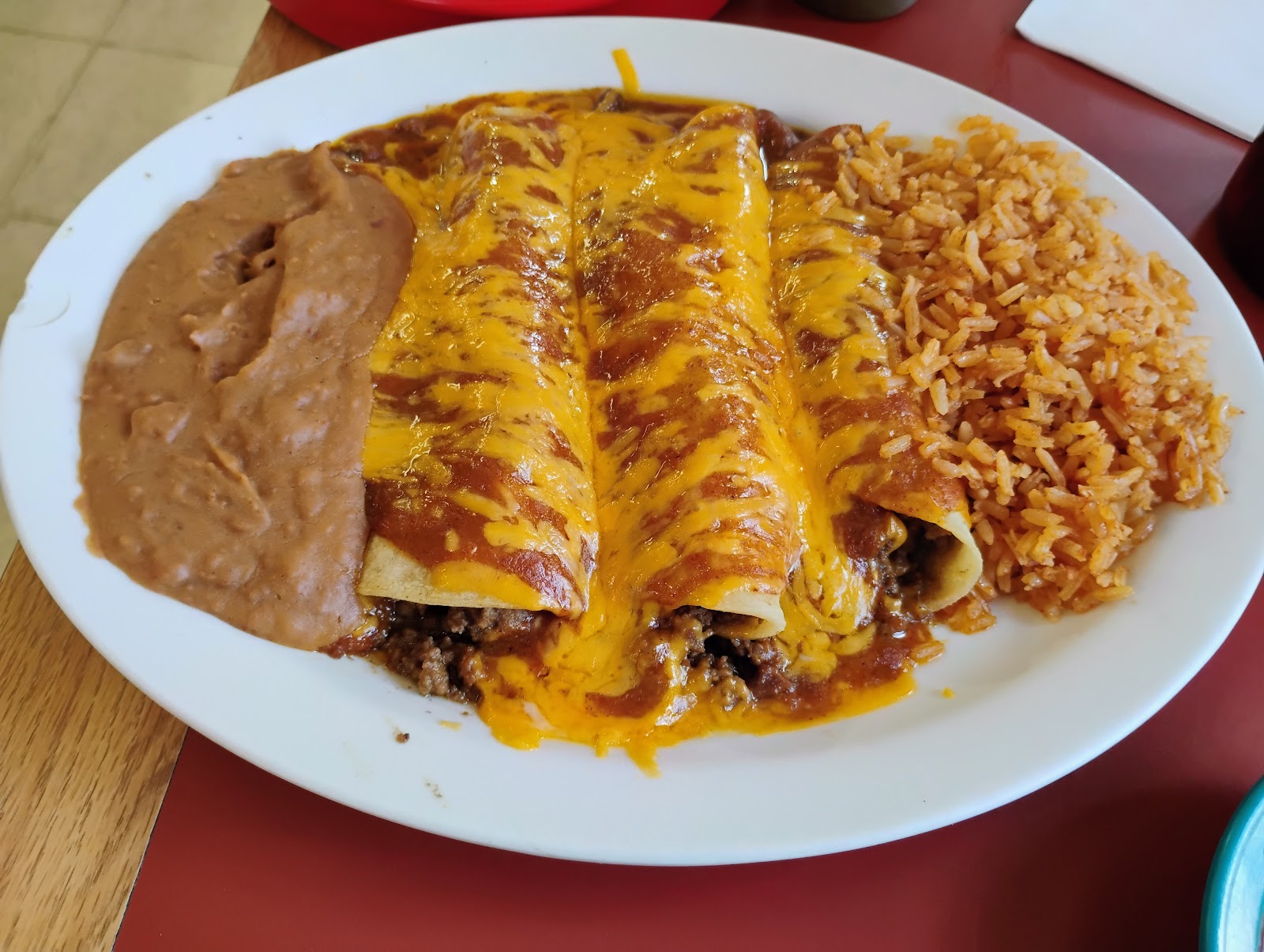Mexican plate with rice and beans